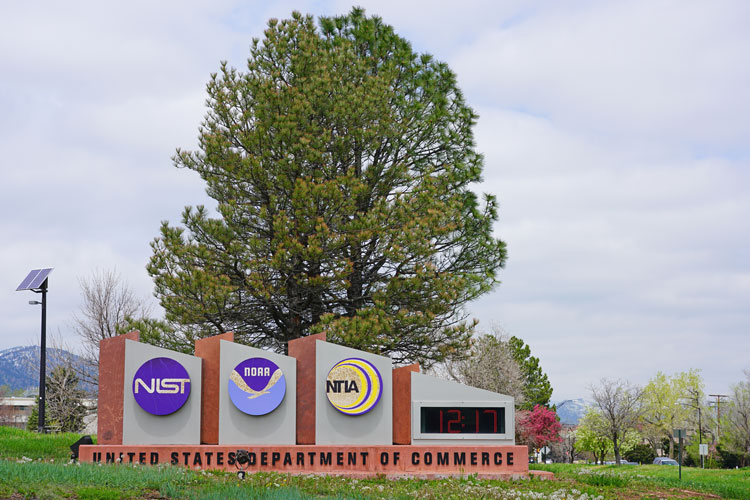 The main sign outside the NIST office.
