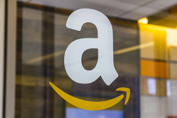 Amazon logo outside of a store.