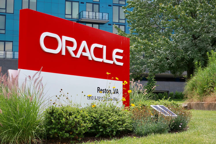 Oracle sign outside of a building