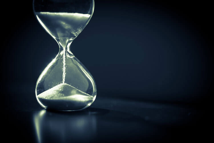 An hourglass representing time